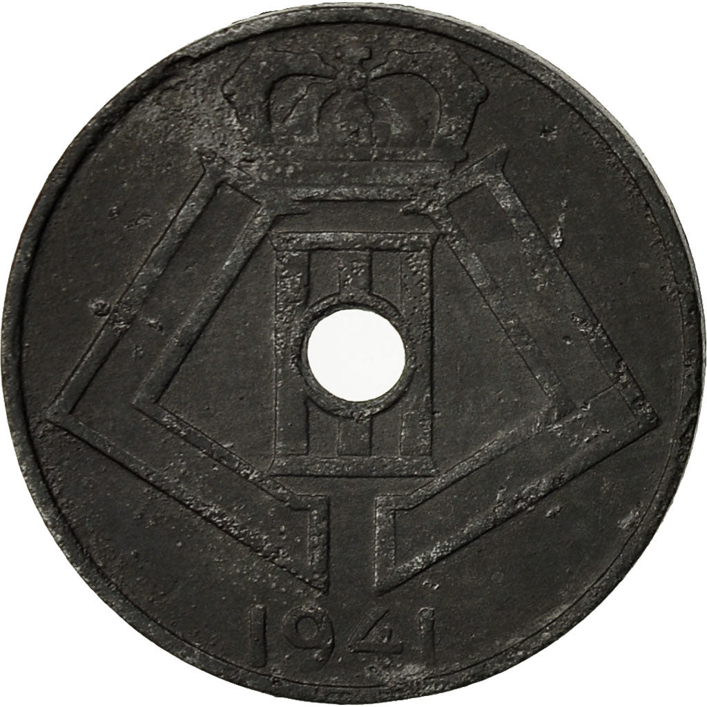 Bélgica, 5 Centimes, 1941, MBC, Cinc, KM:124
