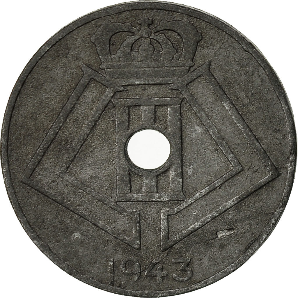 Belgium, 5 Centimes, 1943, EF(40-45), Zinc, KM:123