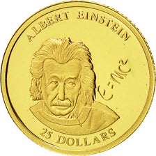Liberia, 25 Dollars, Einstein, 2001, FDC, Oro