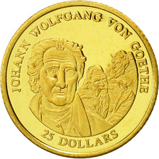 Liberia, 25 Dollars, Johann Wolfgang Goethe, 2001, FDC, Or