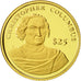 Liberia, 25 Dollars, C.Colomb, 2000, American Mint, FDC, Oro, KM:626