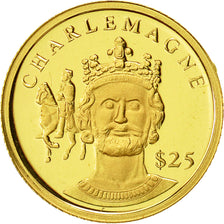 Liberia, 25 Dollars, Charlemagne, 2000, American Mint, STGL, Gold, KM:628