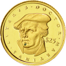 Liberia, 25 Dollars, Martin Luther, 2000, American Mint, FDC, Oro, KM:623