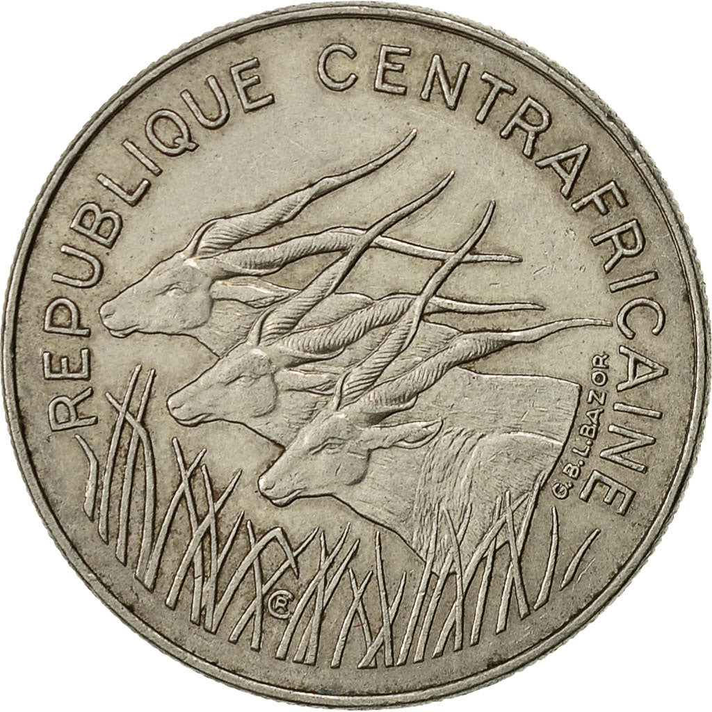 Zentralafrikanische Republik, 100 Francs, 1982, SS, Nickel, KM:7
