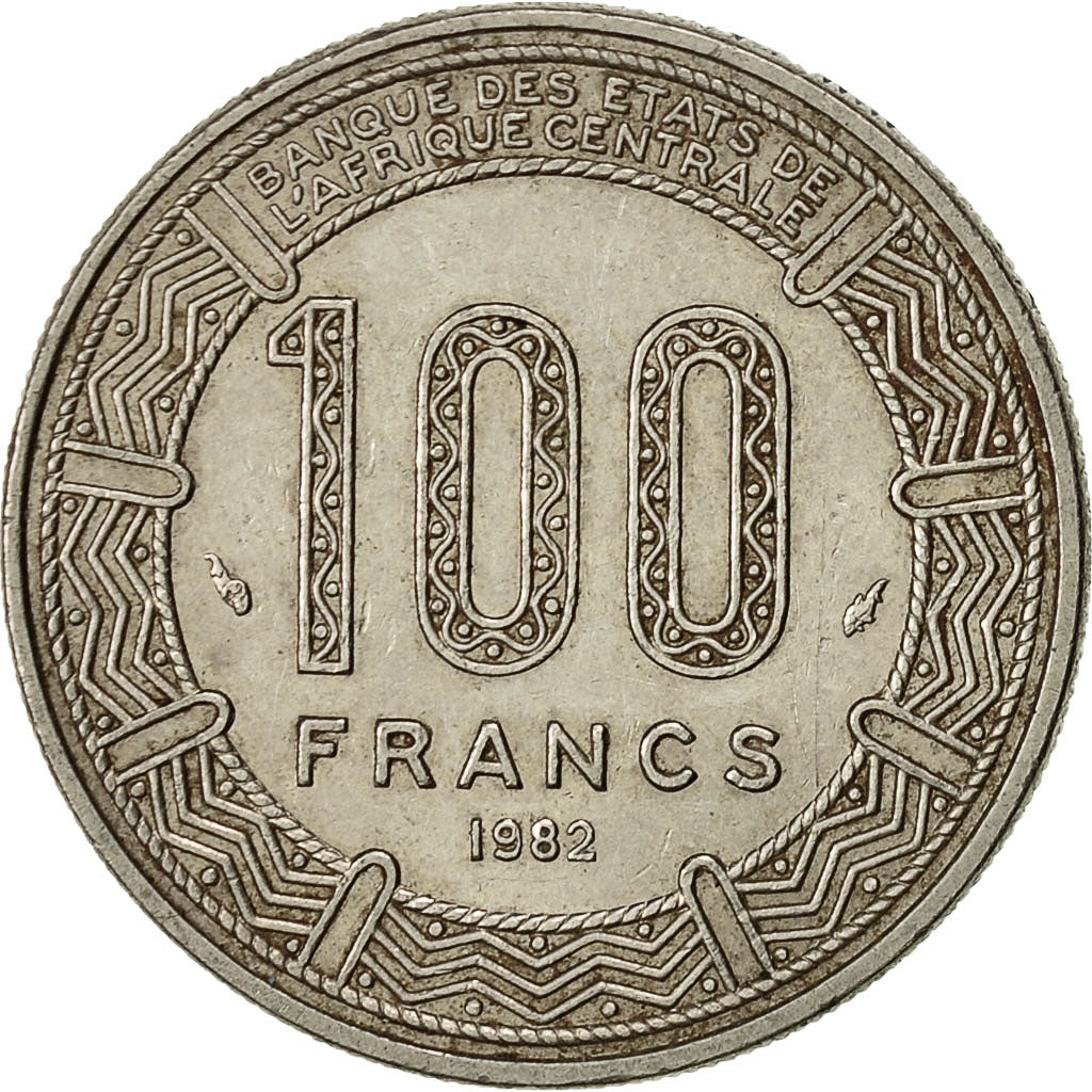 Zentralafrikanische Republik, 100 Francs, 1982, SS, Nickel, KM:7