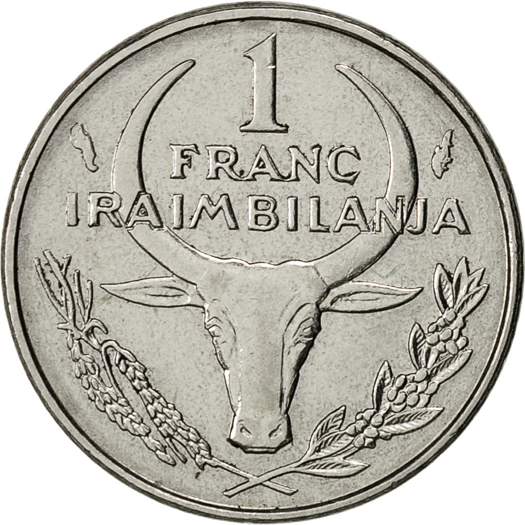 Madagascar, Franc, 1987, Paris, SPL-, Acciaio inossidabile, KM:8