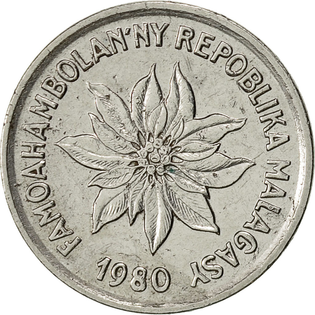 Madagascar, Franc, 1980, Paris, SS, Stainless Steel, KM:8