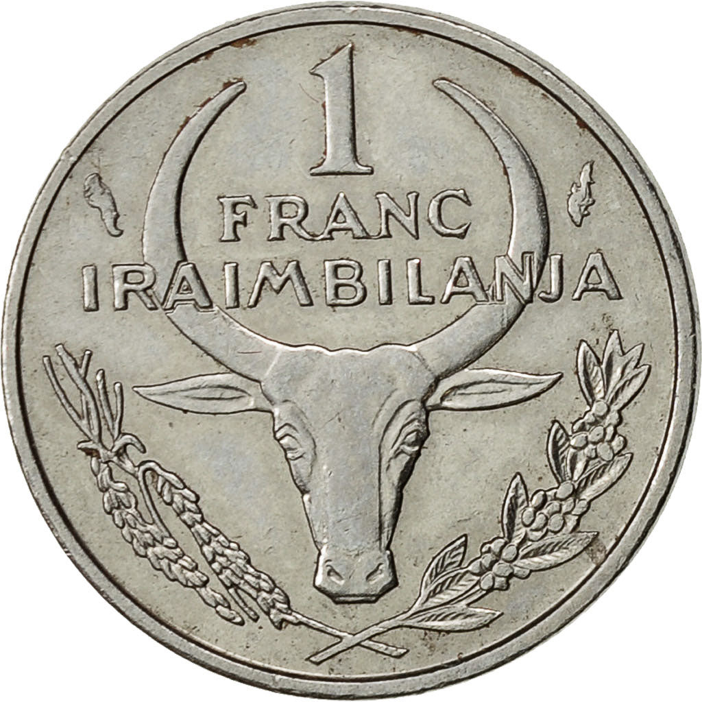 Madagascar, Franc, 1979, Paris, SS, Stainless Steel, KM:8