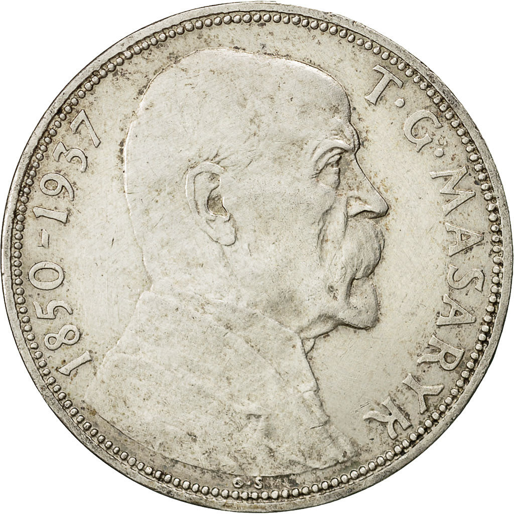 Czechoslovakia, 20 Korun, 1937, AU(50-53), Silver, KM:18