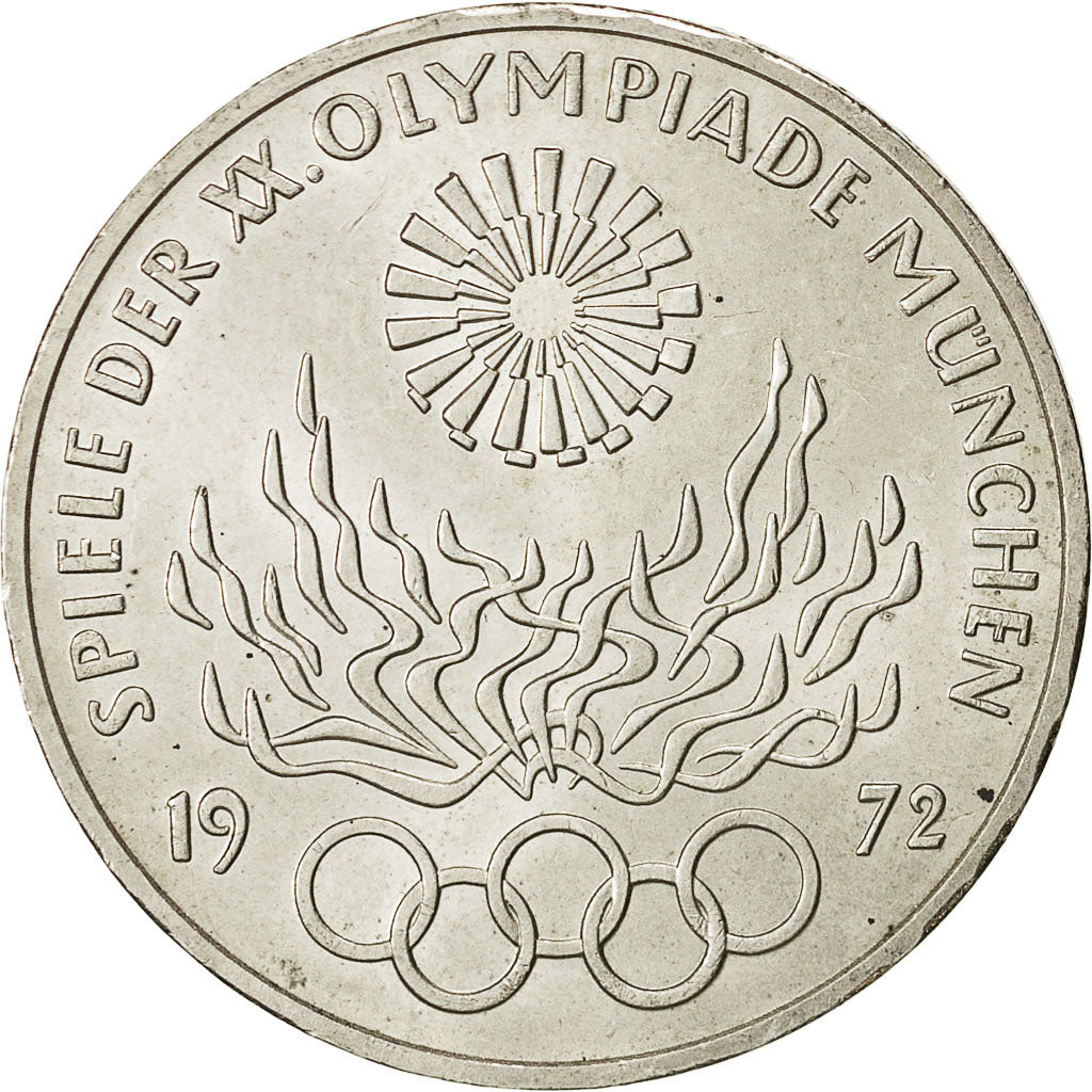 ALEMANIA - REPÚBLICA FEDERAL, 10 Mark, 1972, Hambourg, MBC+, Plata, KM:135