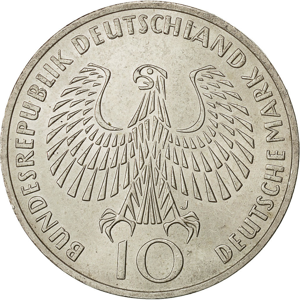ALEMANIA - REPÚBLICA FEDERAL, 10 Mark, 1972, Hambourg, MBC+, Plata, KM:135