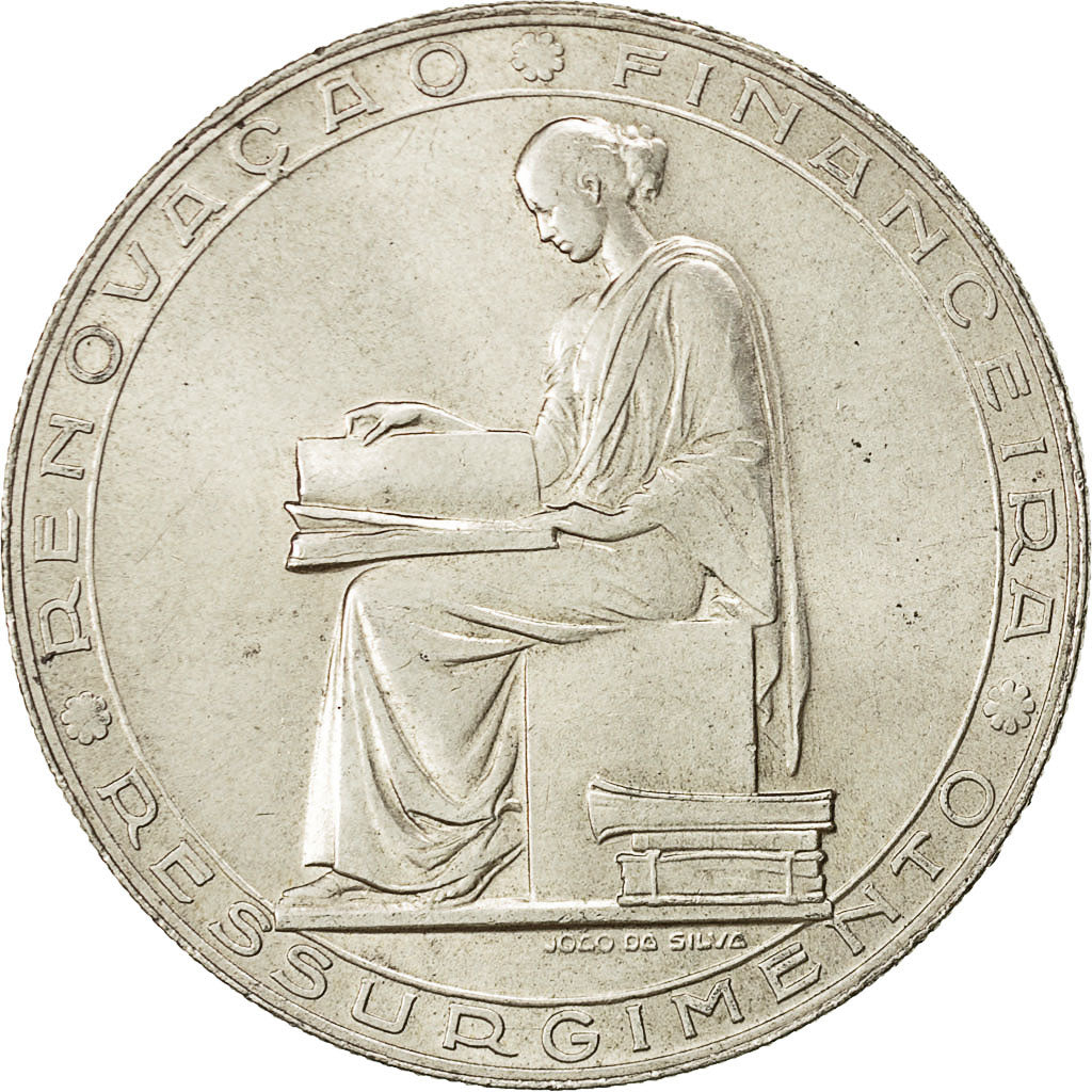 Portugal, 20 Escudos, 1953, VZ, Silber, KM:585