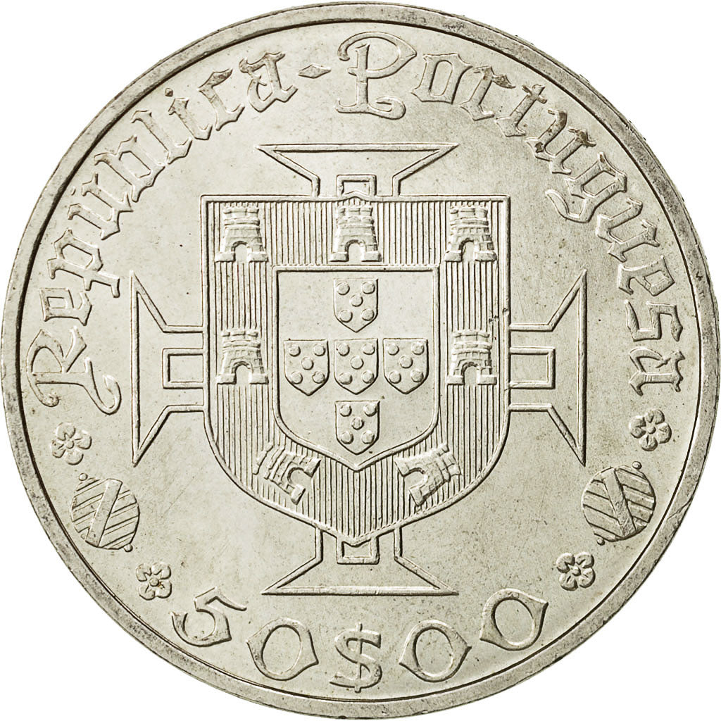 Portugal, 50 Escudos, 1969, MS(63), Silver, KM:598