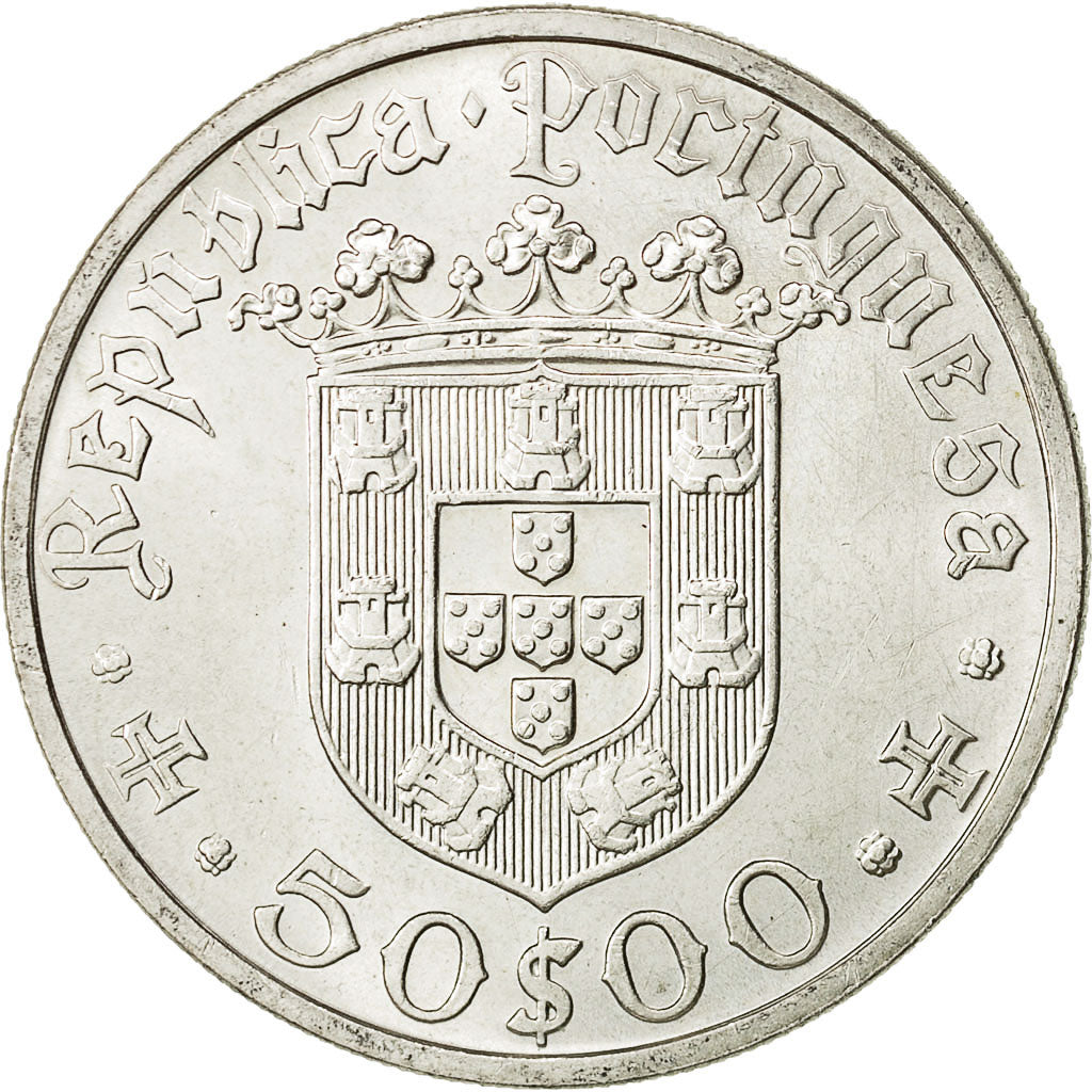 Portugal, 50 Escudos, 1968, EBC+, Plata, KM:593