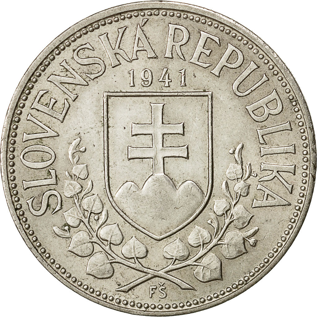 Slovacchia, 20 Korun, 1941, BB+, Argento, KM:7.1