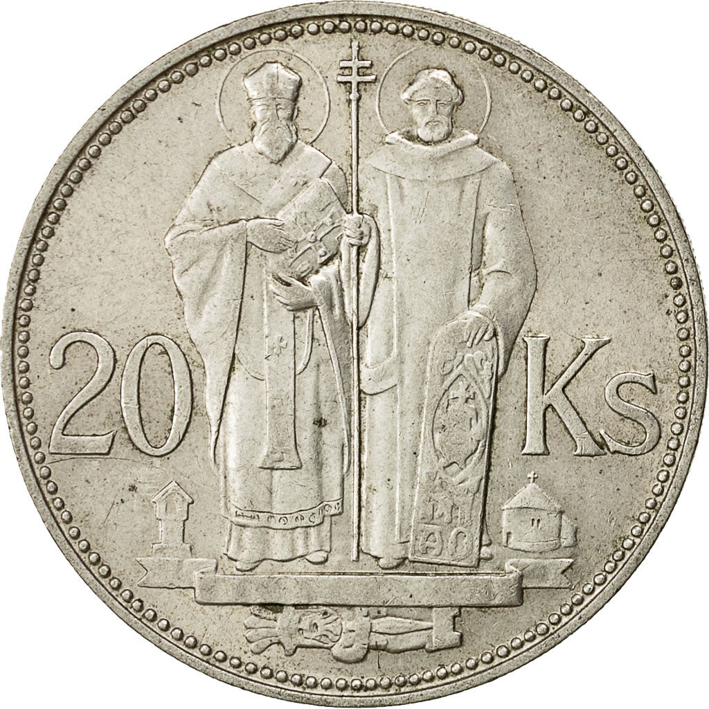Slovacchia, 20 Korun, 1941, BB+, Argento, KM:7.1