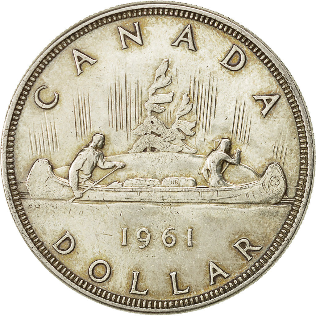 Canada, Elizabeth II, Dollar, 1961, Royal Canadian Mint, Ottawa, MB+, Argento