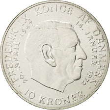 Danimarca, Margrethe II, 10 Kroner, 1972, Copenhagen, SPL, Argento, KM:858