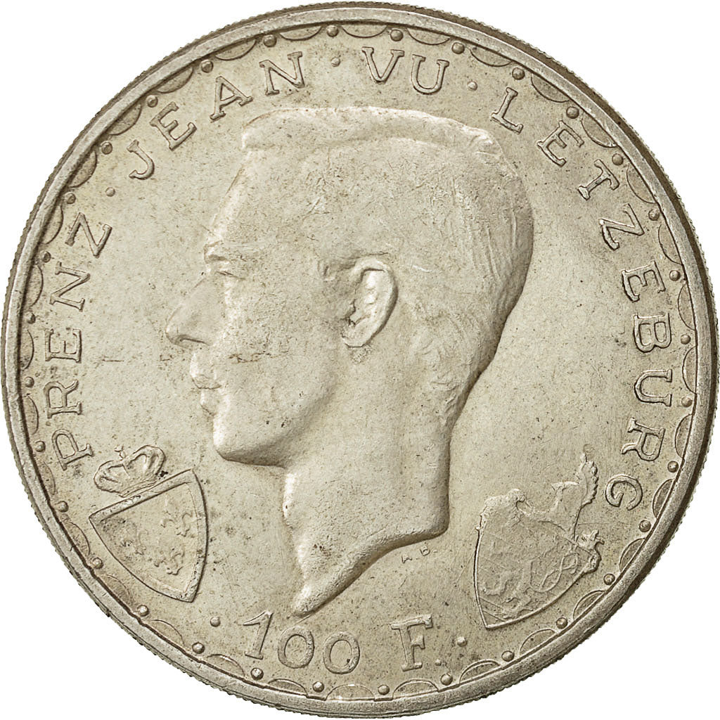 Luxemburg, Charlotte, 100 Francs, 1946, SS, Silber, KM:49