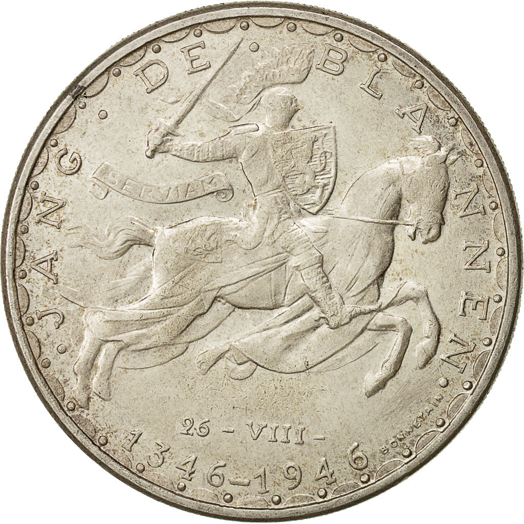 Luxemburg, Charlotte, 100 Francs, 1946, SS, Silber, KM:49