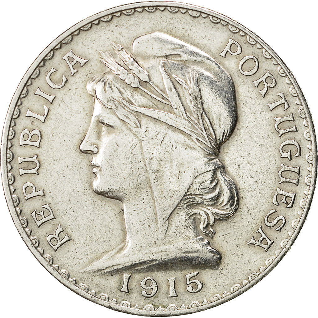 Portugal, Escudo, 1915, EF(40-45), Silver, KM:564