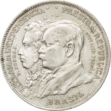 BRAZIL, 2000 Reis, 1922, KM #523, AU(55-58), Silver, 26, 8.00