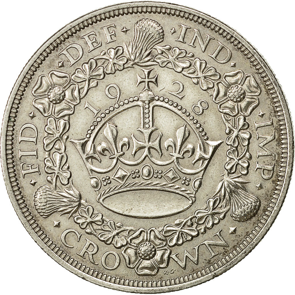 moneta, Gran Bretagna, George V, Crown, 1928, BB, Argento, KM:836