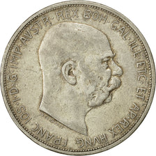 moneda, Austria, Franz Joseph I, 5 Corona, 1909, MBC, Plata, KM:2813