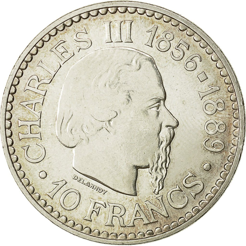moneta, Monaco, Rainier III, 10 Francs, 1966, SPL-, Argento, KM:146, Gadoury:155