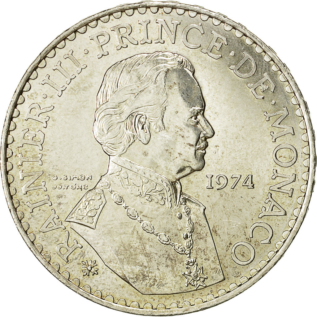 monnaie, Monaco, Rainier III, 50 Francs, 1974, SUP, Argent, KM:152.1