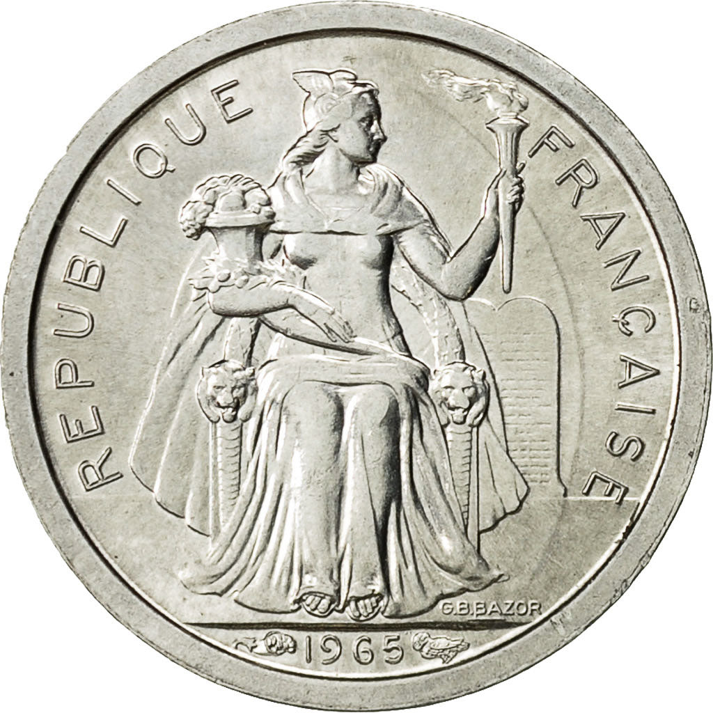 münze, French Polynesia, 50 Centimes, 1965, Paris, UNZ, Aluminium, KM:1