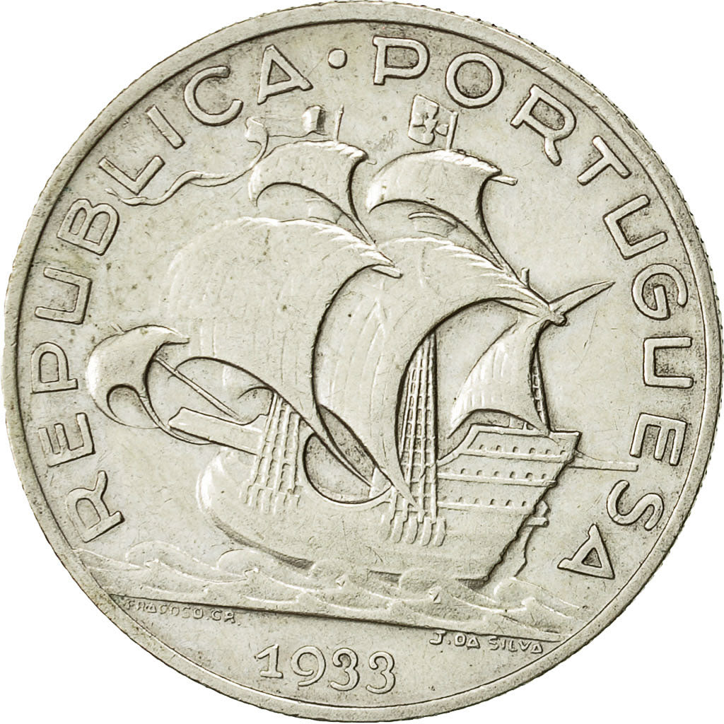 münze, Portugal, 5 Escudos, 1933, SS, Silber, KM:581