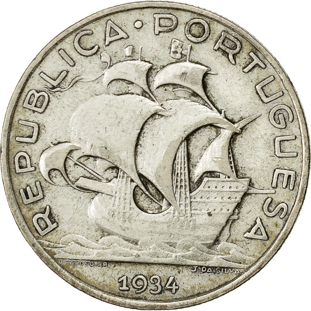 moneta, Portogallo, 5 Escudos, 1934, MB+, Argento, KM:581