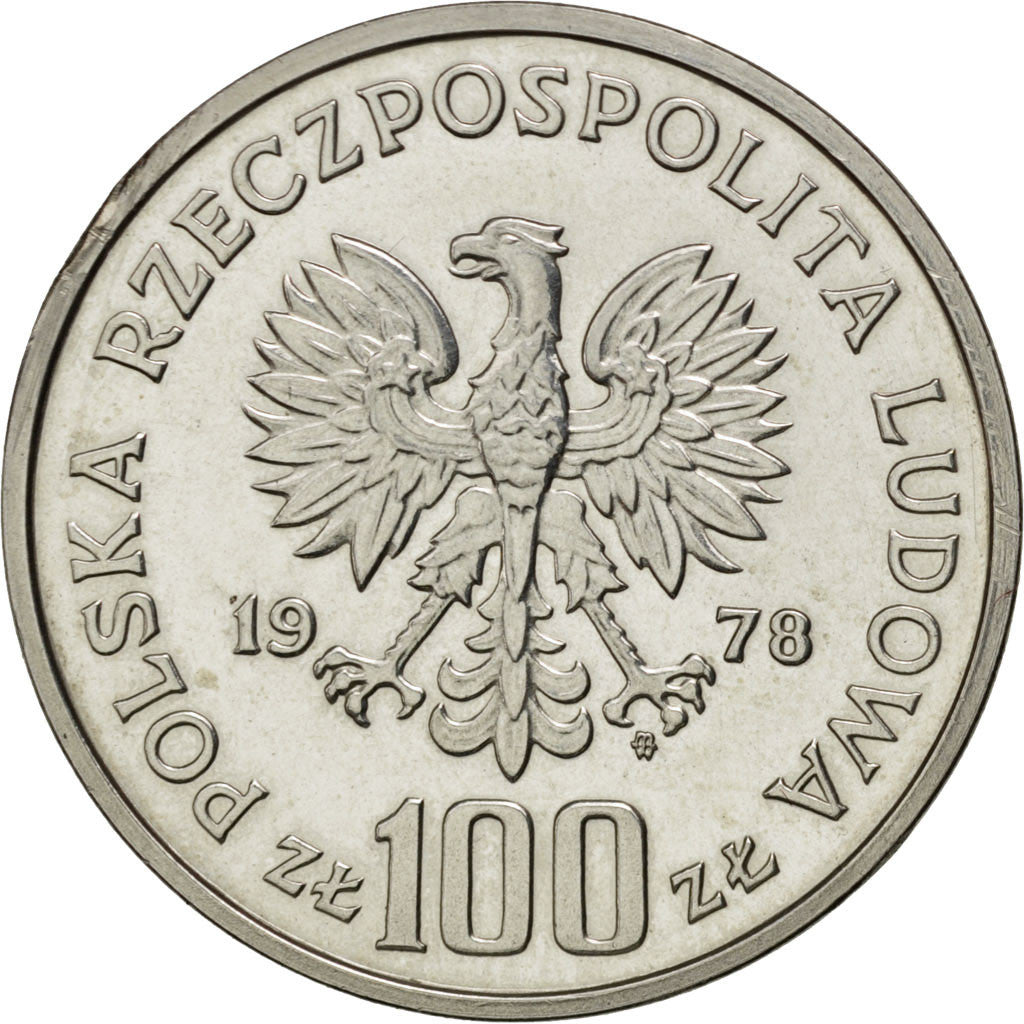 Coin, Poland, 100 Zlotych, 1978, Warsaw, MS(65-70), Silver, KM:96