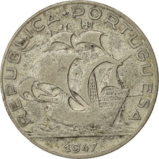 münze, Portugal, 5 Escudos, 1947, S, Silber, KM:581
