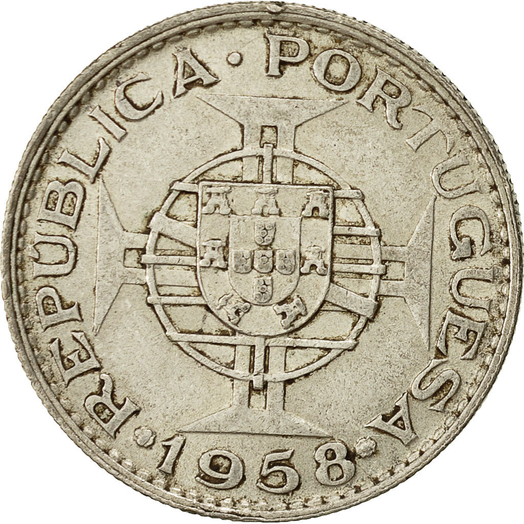 moneta, Timor, 6 Escudos, 1958, Lisbon, BB, Argento, KM:15