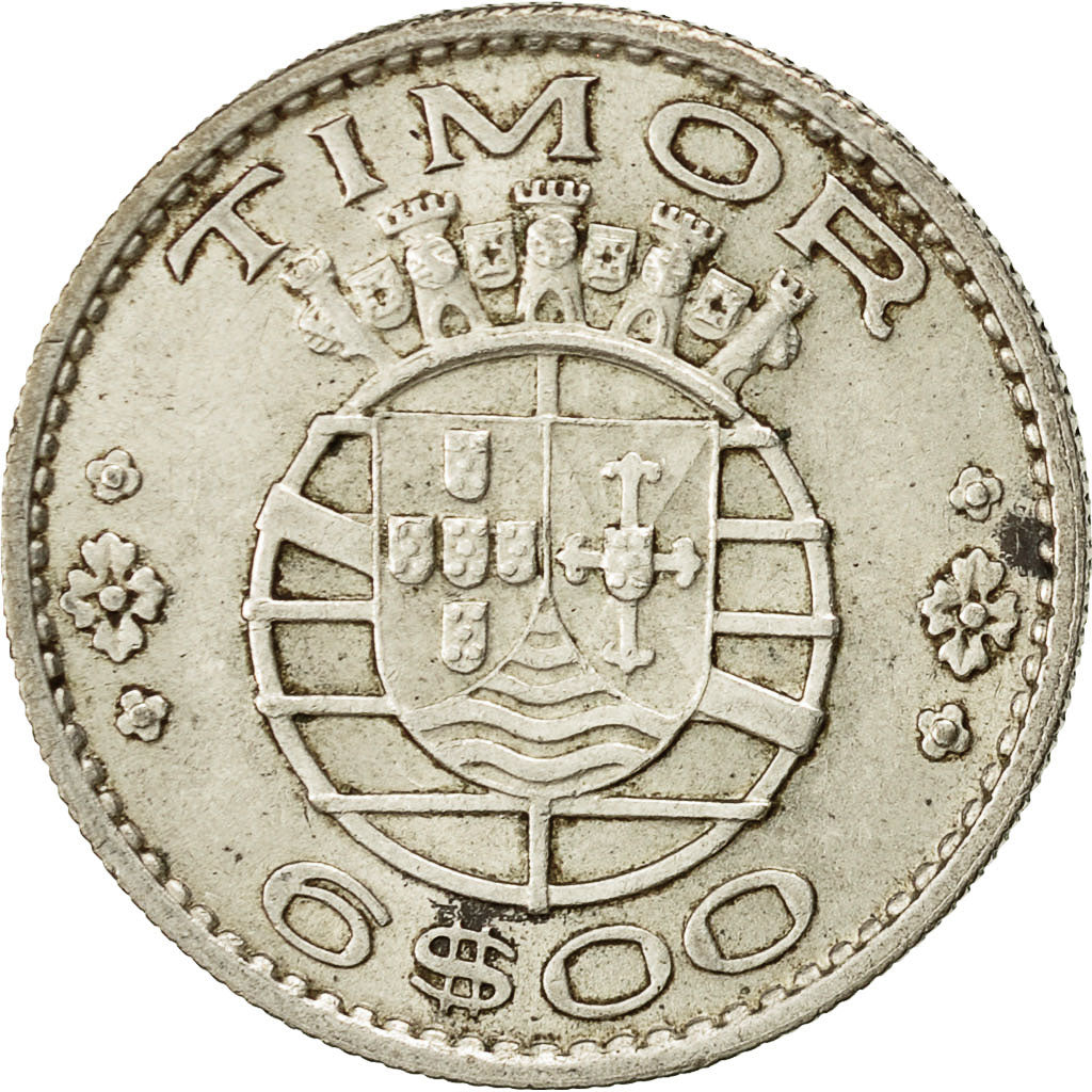 moneta, Timor, 6 Escudos, 1958, Lisbon, BB, Argento, KM:15
