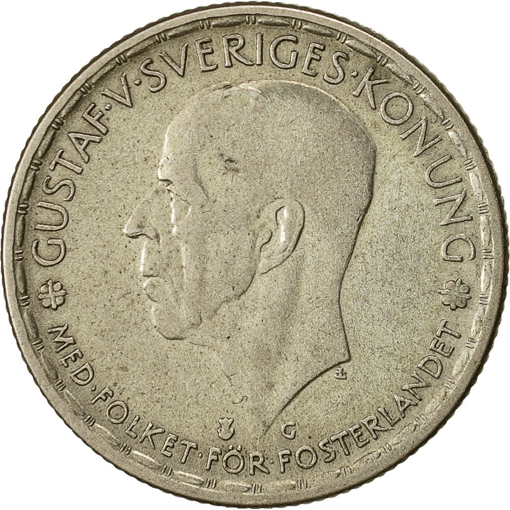 moneta, Svezia, Gustaf V, Krona, 1944, BB, Argento, KM:814