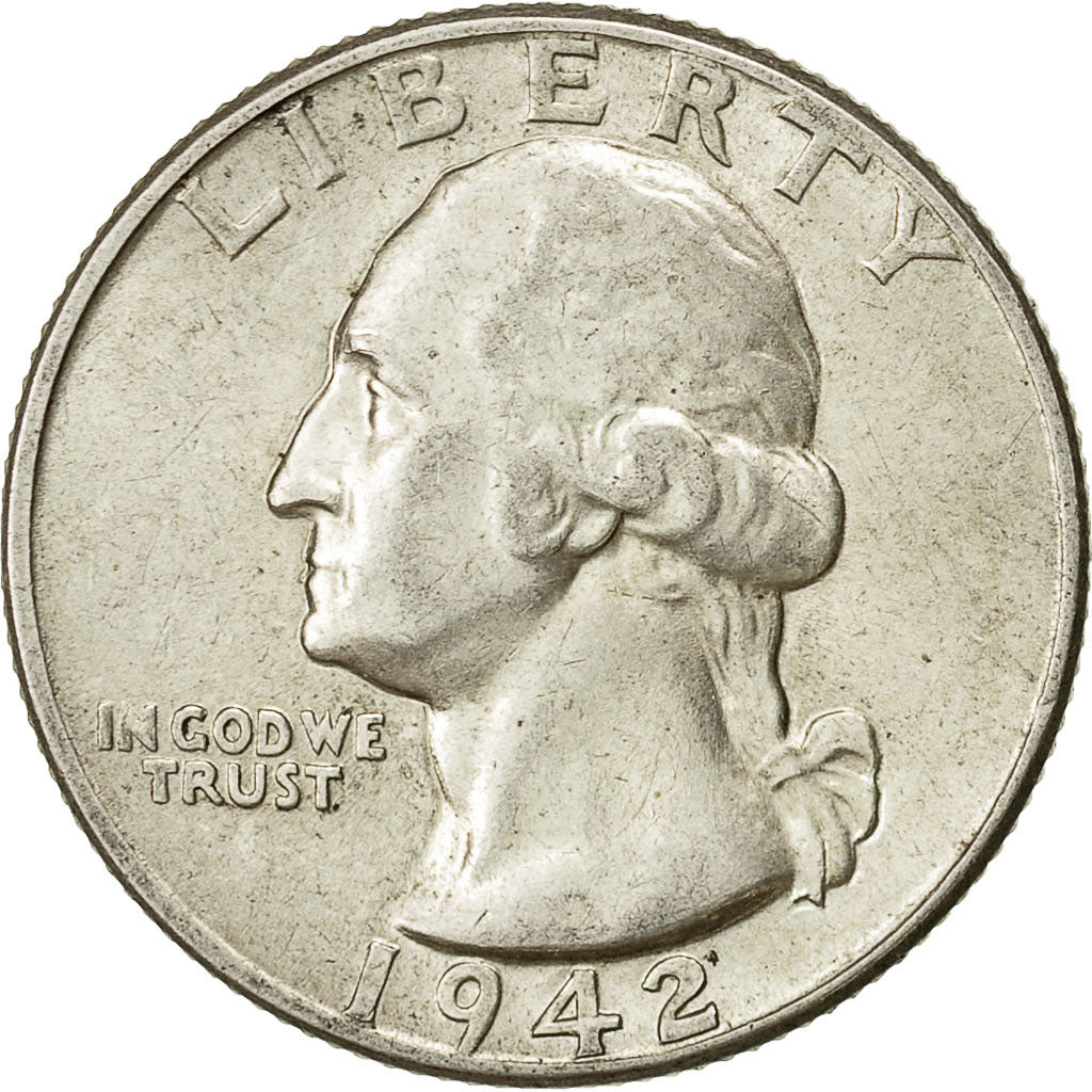 moneta, Stati Uniti, Washington Quarter, Quarter, 1942, U.S. Mint, Philadelphia