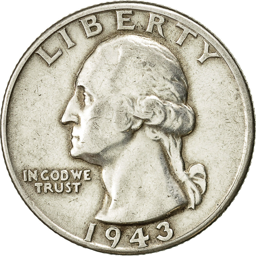 moneta, Stati Uniti, Washington Quarter, Quarter, 1943, U.S. Mint, Philadelphia