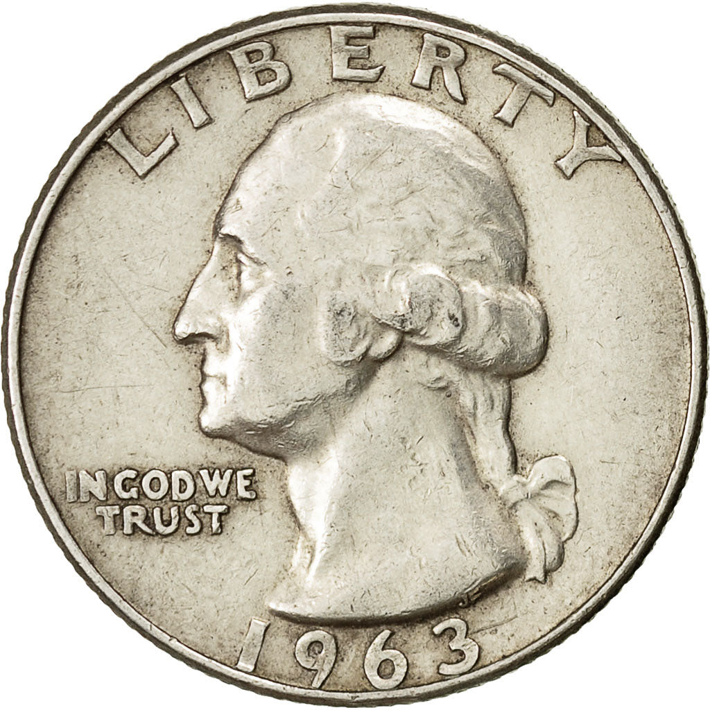 Coin, United States, Washington Quarter, Quarter, 1963, U.S. Mint, Denver