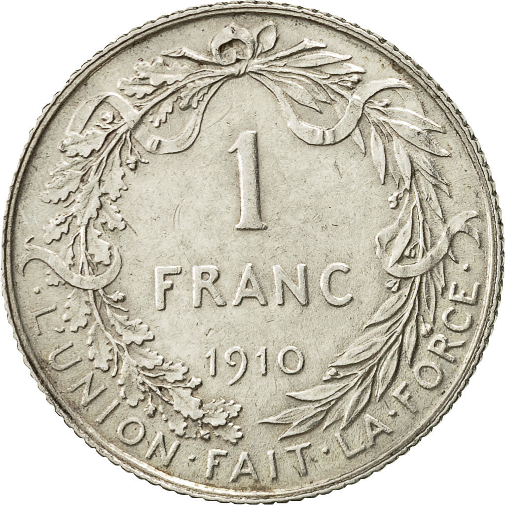 coin, Belgium, Franc, 1910, EF(40-45), Silver, KM:72