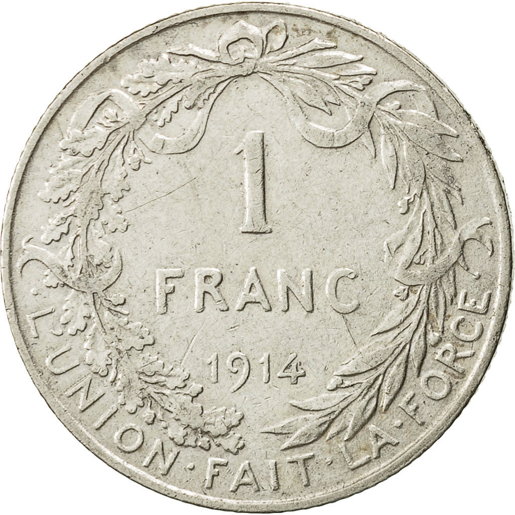 coin, Belgium, Franc, 1914, EF(40-45), Silver, KM:72