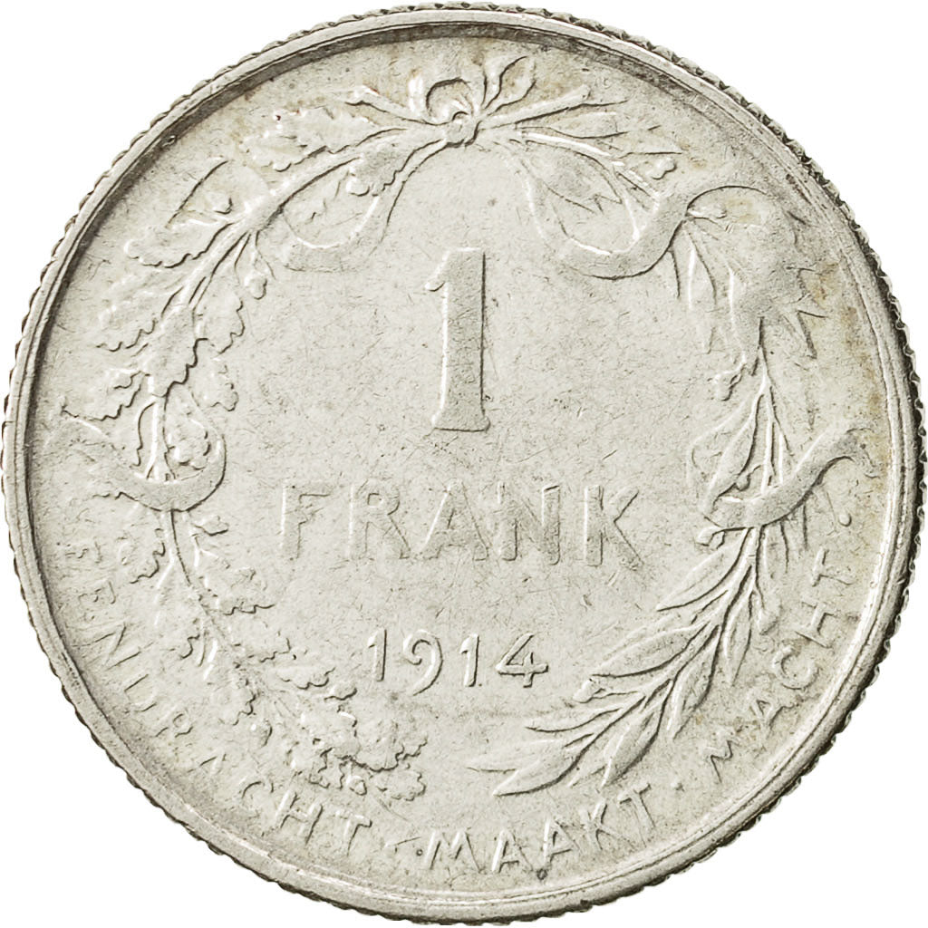 coin, Belgium, Franc, 1914, EF(40-45), Silver, KM:73.1