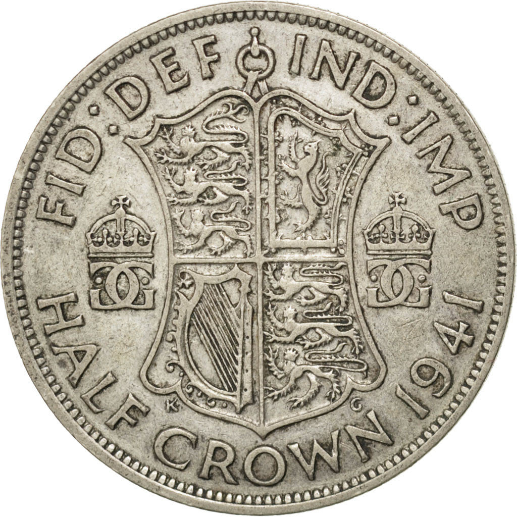 GREAT BRITAIN, 1/2 Crown, 1941, KM #856, EF(40-45), Silver, 32.3, 13.98