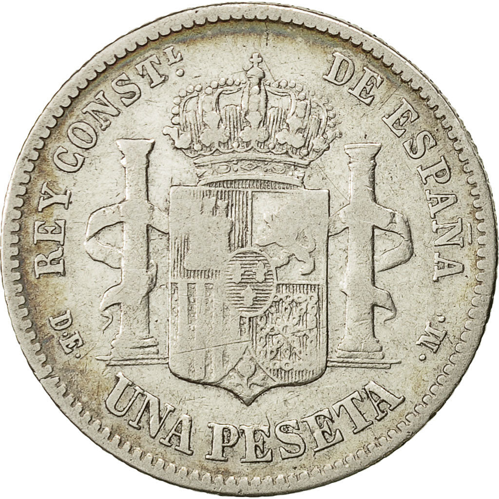 monnaie, Espagne, Alfonso XII, Peseta, 1876, Madrid, TB, Argent, KM:672