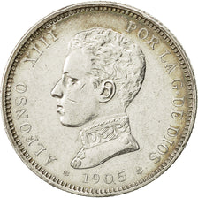 coin, Spain, Alfonso XIII, 2 Pesetas, 1905, Madrid, EF(40-45), Silver, KM:725