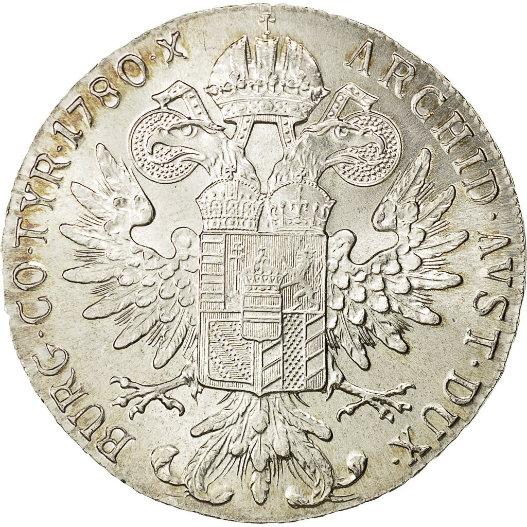 coin, Austria, Maria Theresa, Thaler, 1780, Vienna, MS(60-62), Silver, KM:1866.2