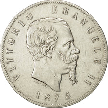 moneta, Italia, Vittorio Emanuele II, 5 Lire, 1875, Milan, BB, Argento, KM:8.3