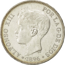 münze, Spanien, Alfonso XIII, 5 Pesetas, 1896, Madrid, SS, Silber, KM:707
